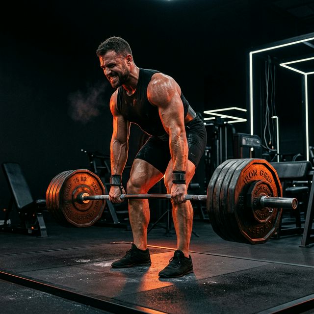 Fitness athlete lifting weights